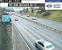 Traffic Cam Woolwich Flyover Southside London UK London United Kingdom - Webcams Abroad live images