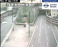 Traffic Cam Limehouse Tunnel by Westferry Road London UK London United Kingdom - Webcams Abroad live images