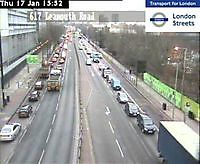 Traffic Cam  A13 - East India Dock Road  London  UK London United Kingdom - Webcams Abroad live images