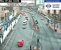 Traffic Cam  A13 East India Dock Road  London  UK London United Kingdom - Webcams Abroad live images